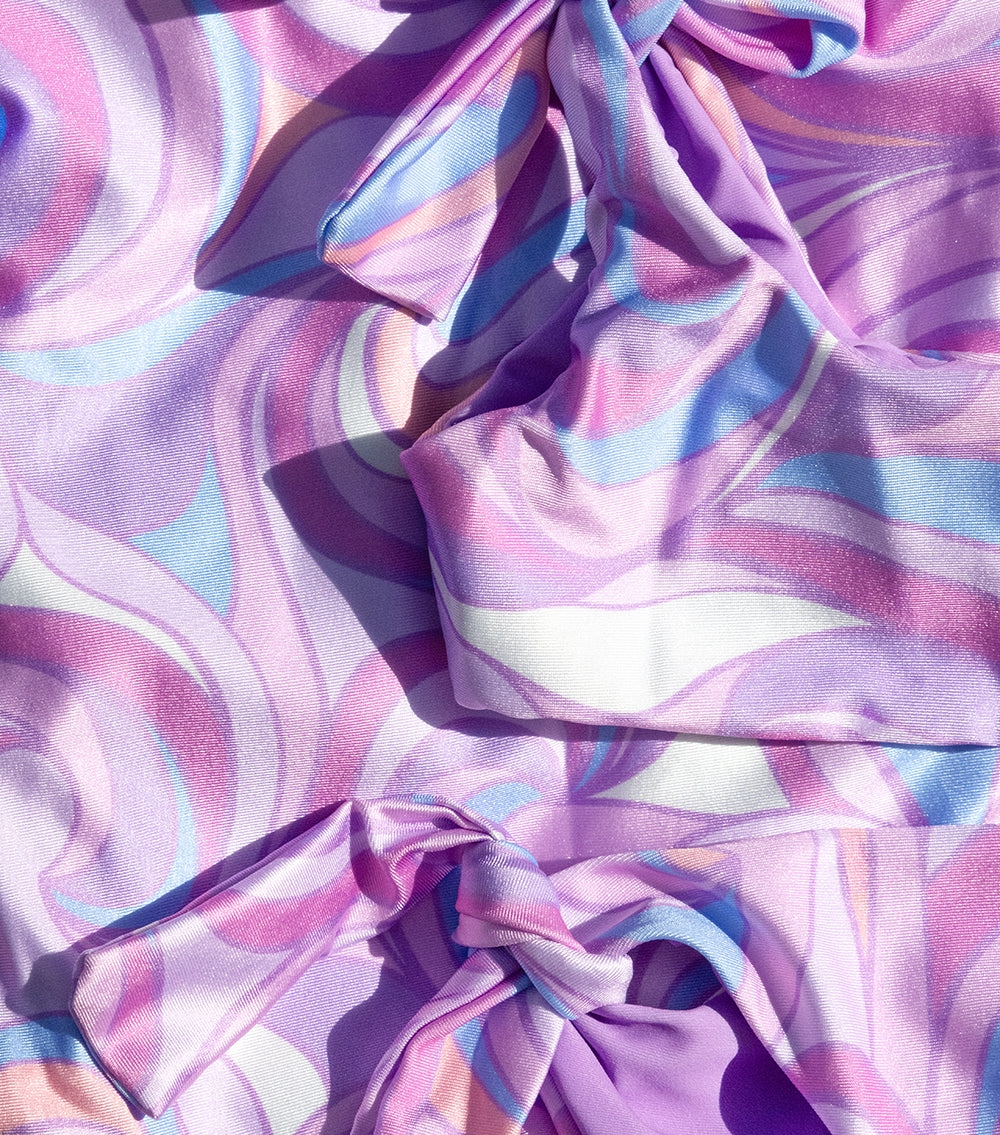Groovy close up of purple fabric detail
