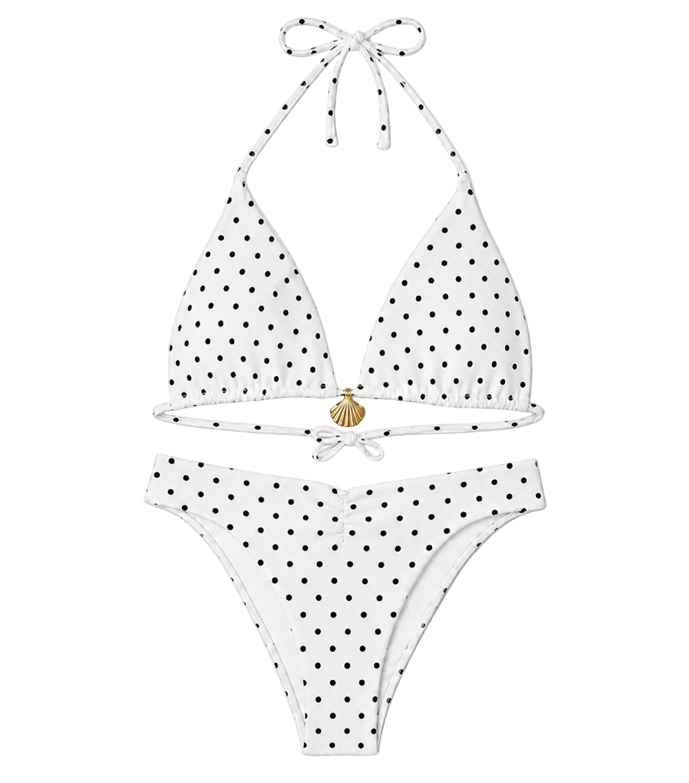 white polka dot white