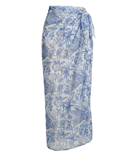 tropical long side tie sarong