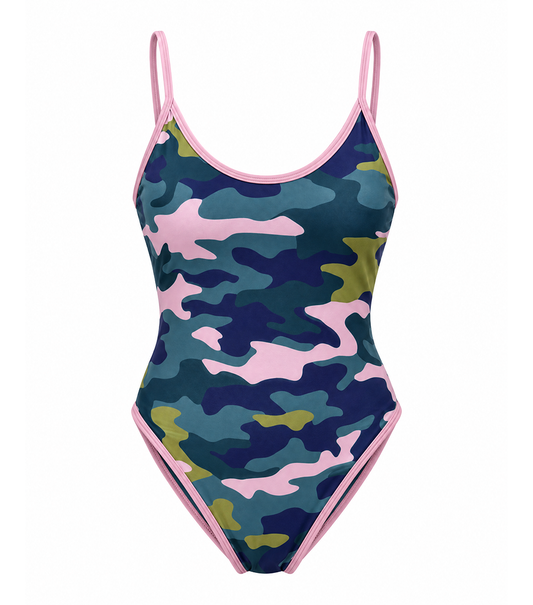 camo mare one piece swimsuit for women, playashá x marino