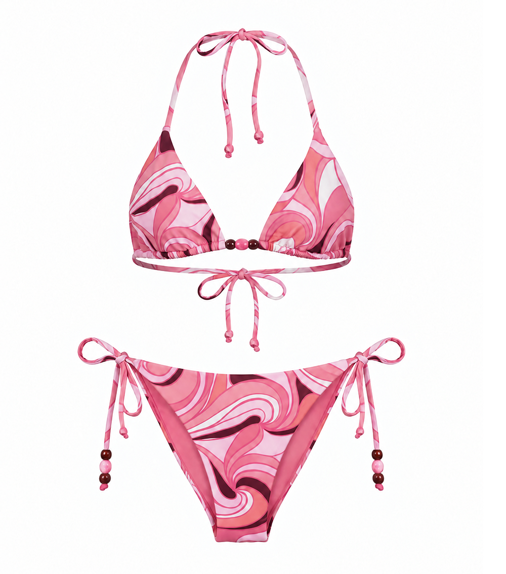 groovy pink mystic bikini for women, playashá x marino