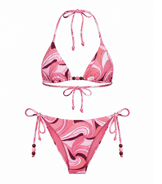 groovy pink mystic bikini for women, playashá x marino