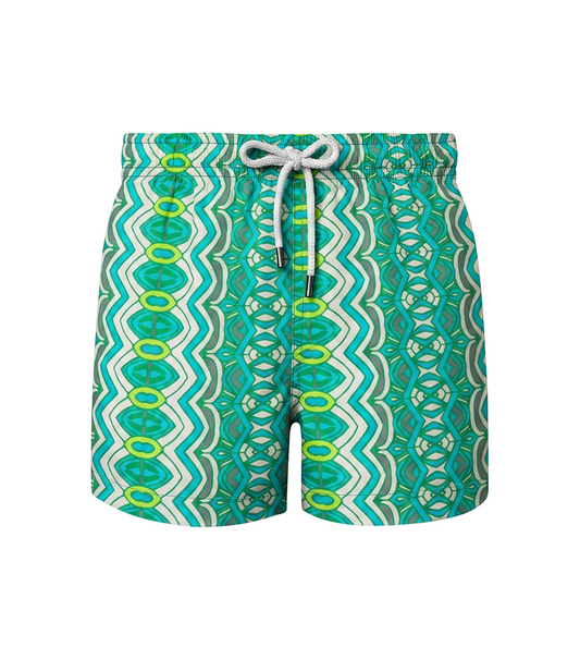 Boy Swim Shorts Abstract Green
