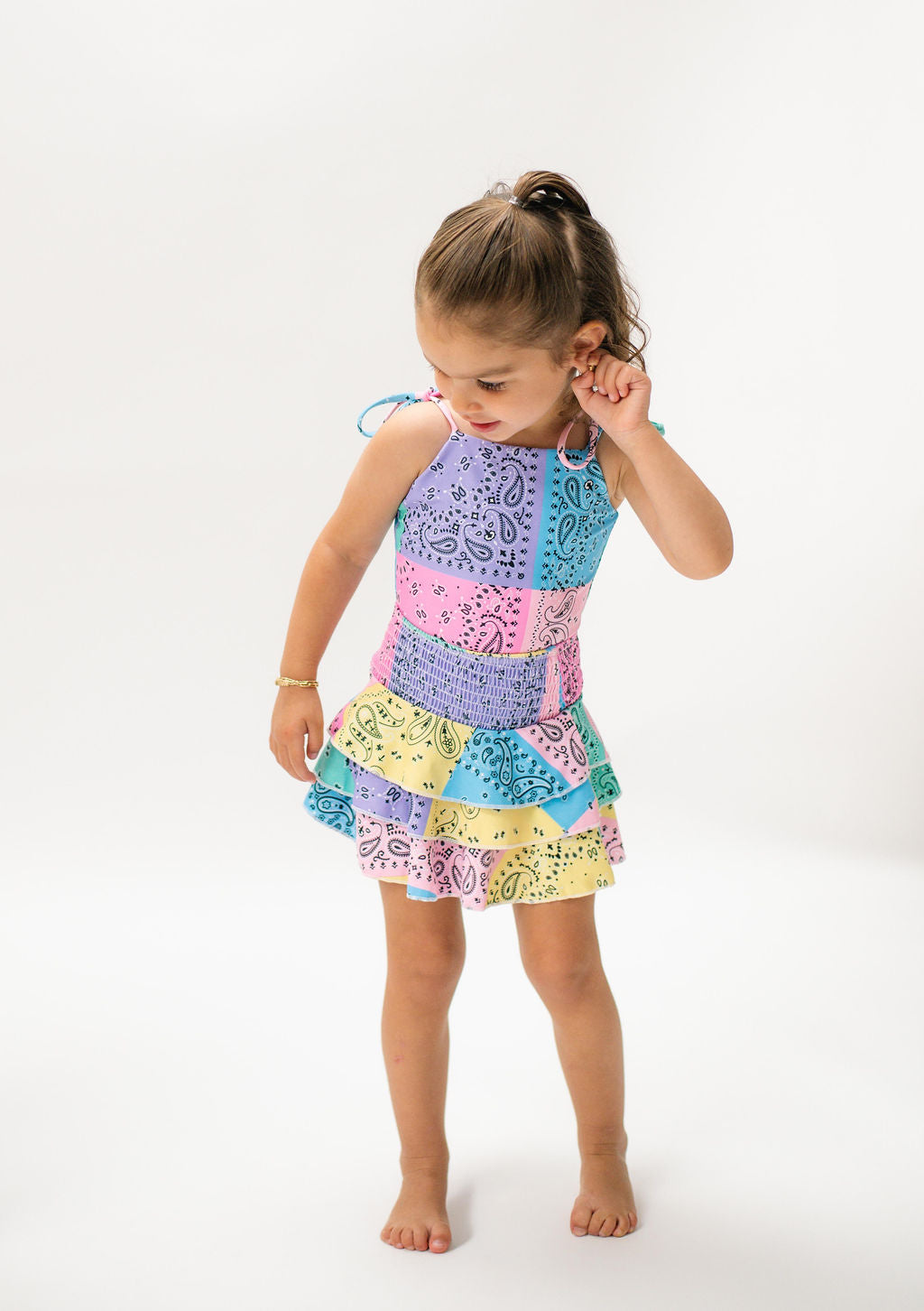 ruffle skirt bandana pastel