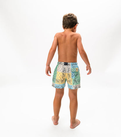 boy swim shorts bandana pastel