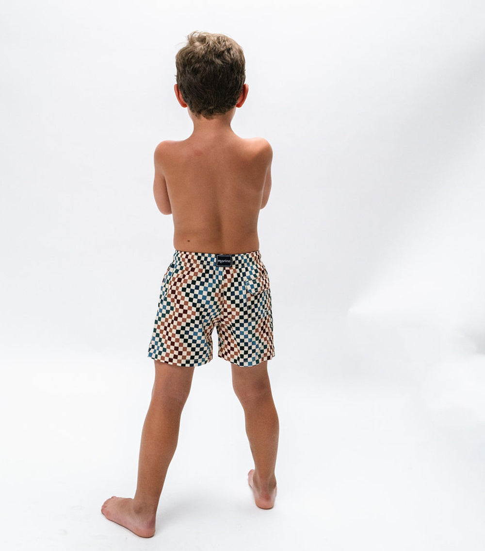 boy swim shorts checkers