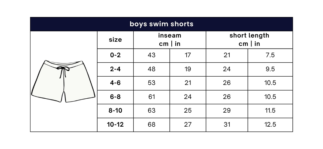 boys swim shorts burgundy corals size guide