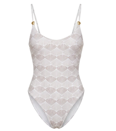 beige shells one piece