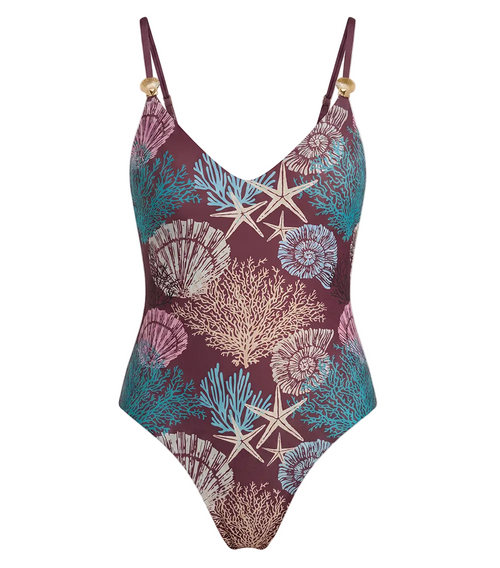 estrella one piece playashá x marino burgundy corals (PRE ORDER)