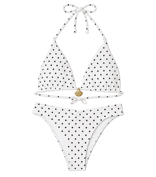 white polka dot white