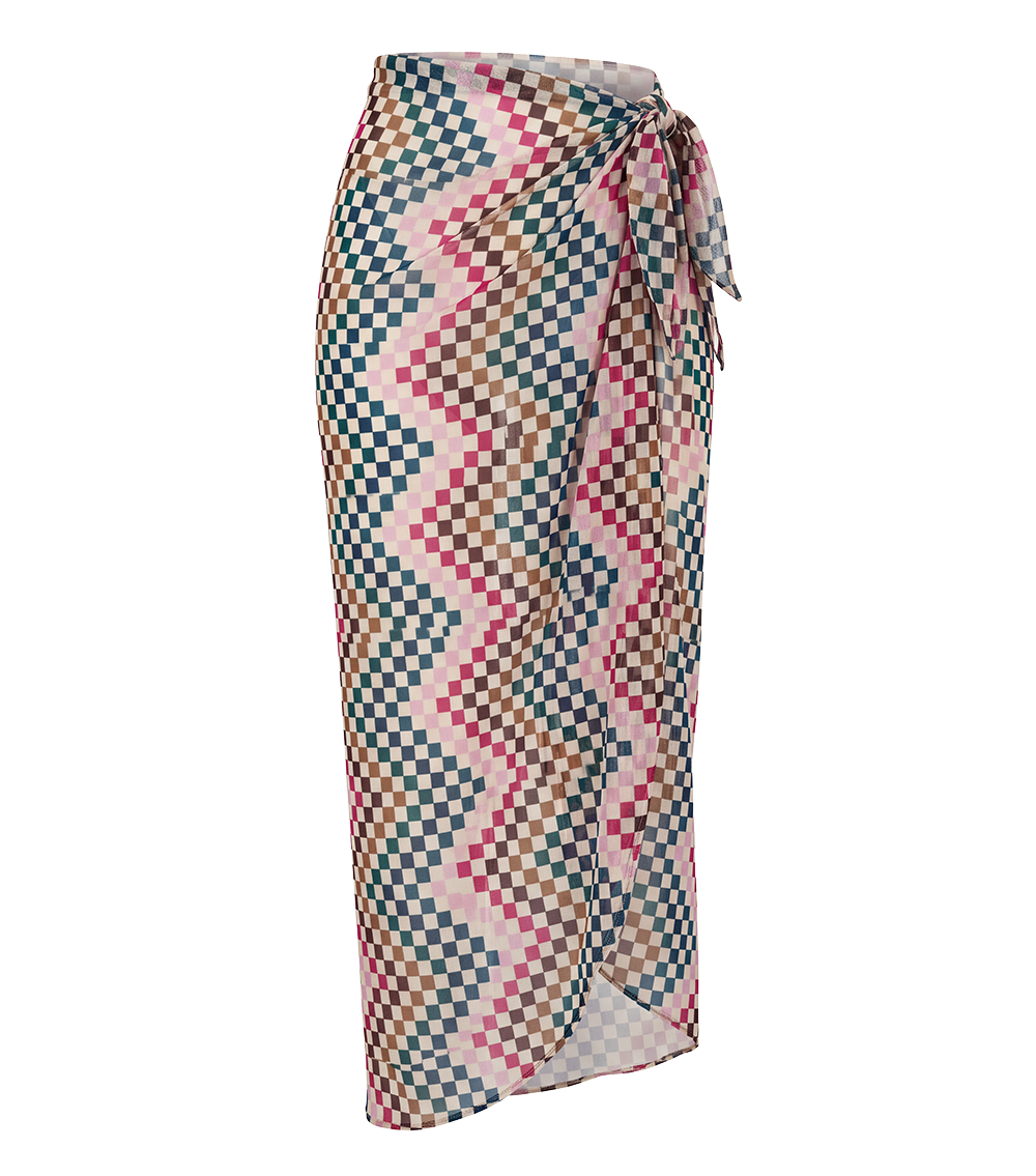 checkers maxi sarong cover up for women, playashá x marino
