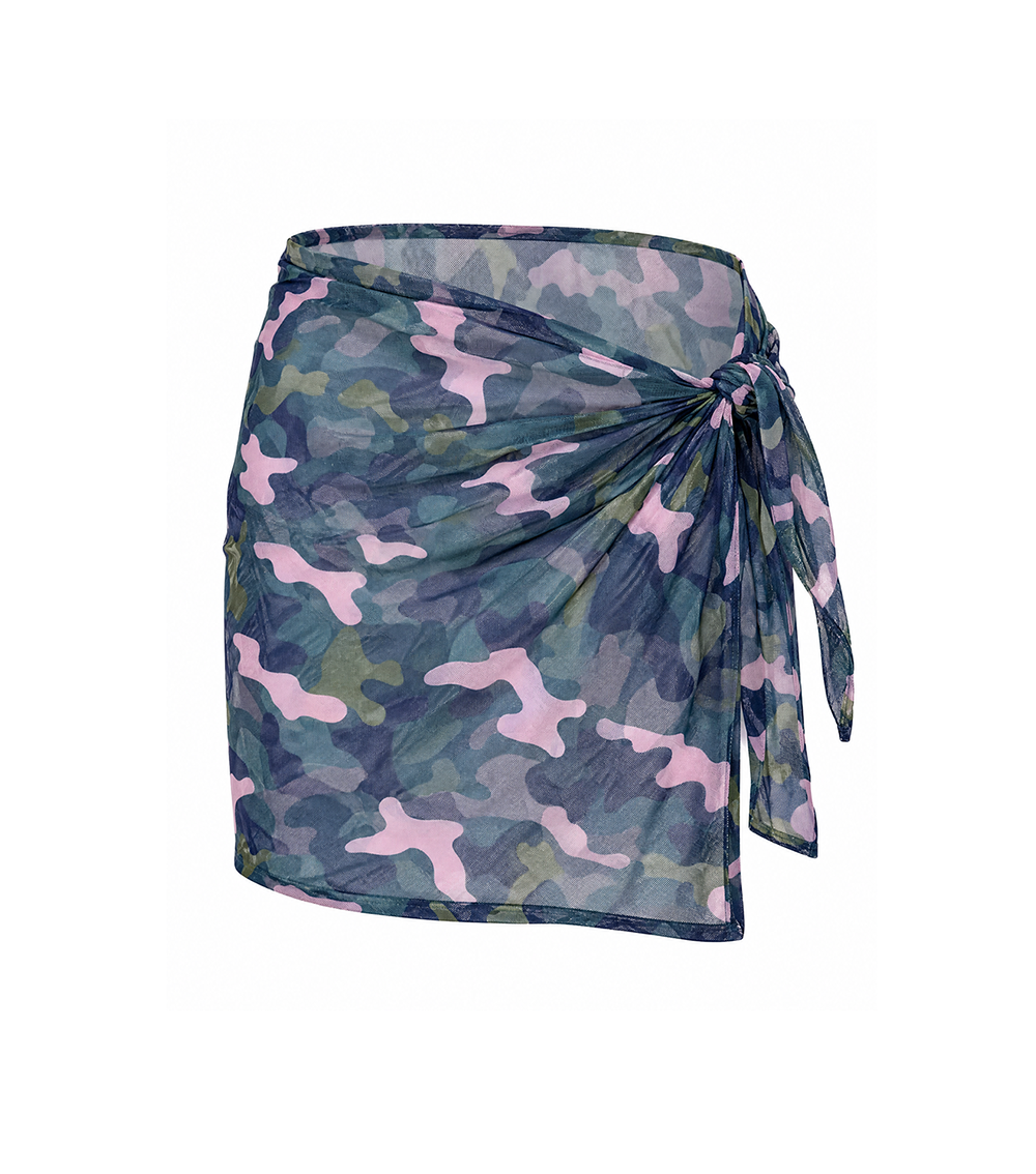 camo mini sarong cover up for women, playashá x marino