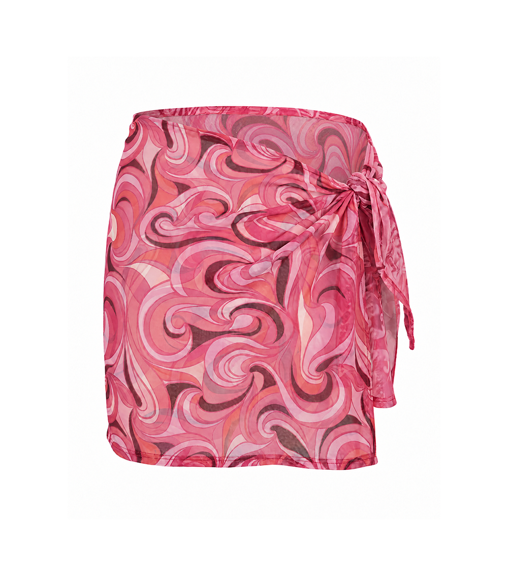 groovy pink mini sarong cover up for women, playashá x marino
