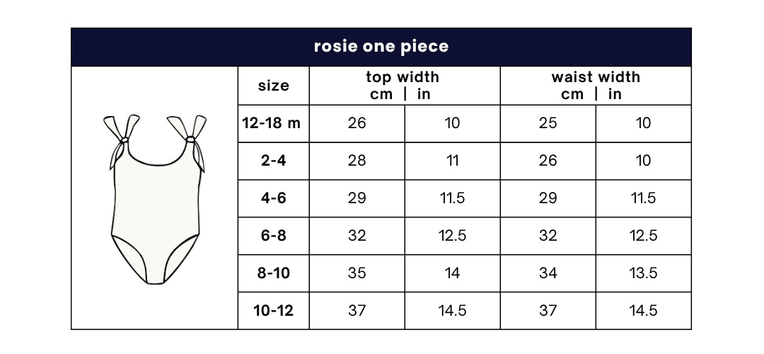 rosie one piece leopard size guide