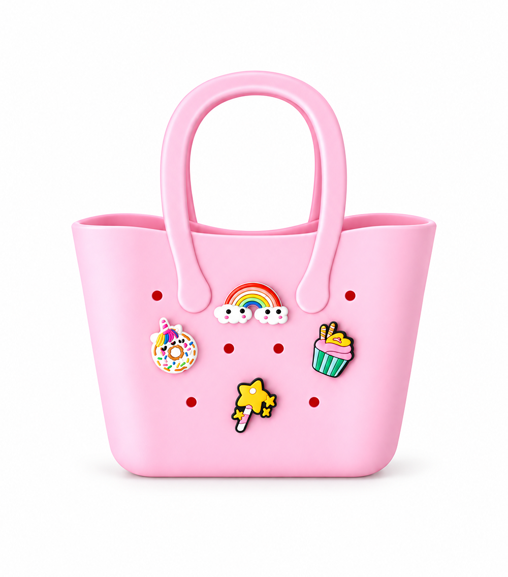 rubber tote pink
