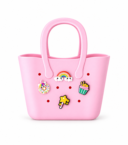 rubber tote pink