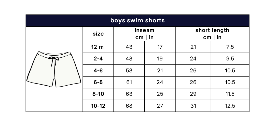 boys swim shorts gingham emoji size guide