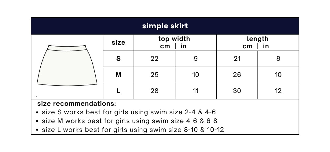 simple skirt leopard size guide