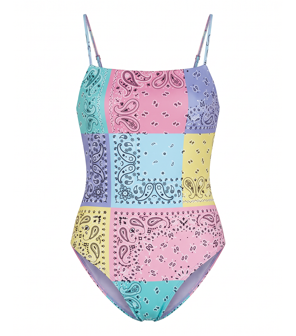 bandana pastel venecia one piece swimsuit for women, playashá x marino