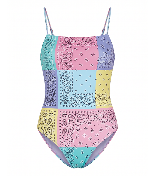 bandana pastel venecia one piece swimsuit for women, playashá x marino